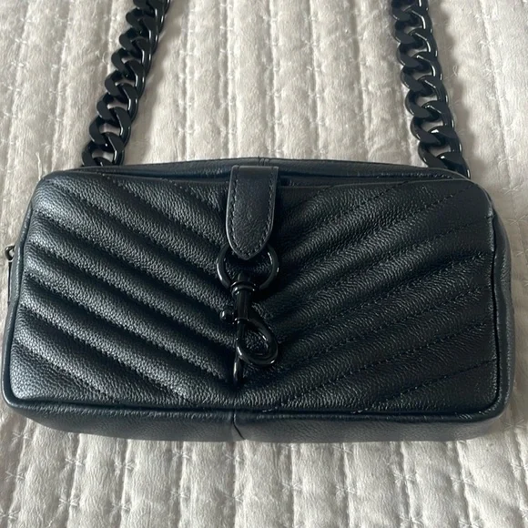 Rebecca Minkoff Black Quilted Crossbody Bag - Picture 1 of 5
